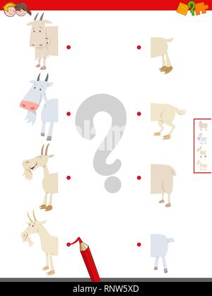 Farm connect the halves worksheet. On the farm matching game for ...