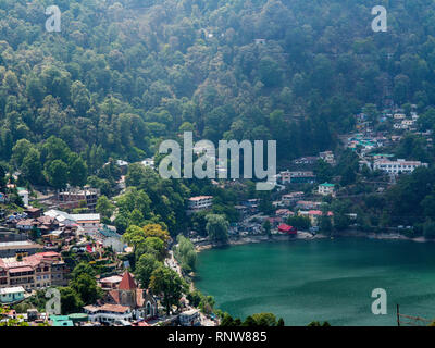 Talital buildings on the hill station of Nainital, Uttarakhand, India Stock Photo