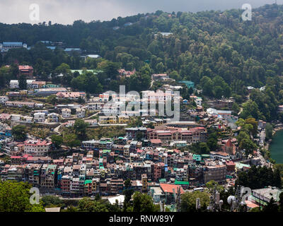 Talital buildings on the hill station of Nainital, Uttarakhand, India Stock Photo