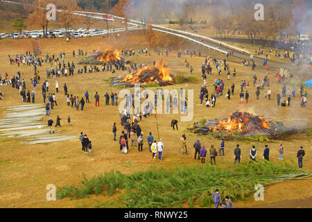 Dondo-Yaki, traditional event in Japan Stock Photo