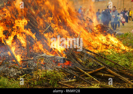 Dondo-Yaki, traditional event in Japan Stock Photo