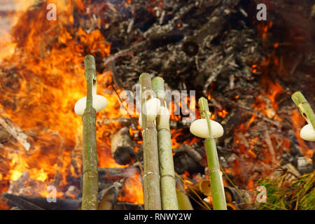 Dondo-Yaki, traditional event in Japan Stock Photo