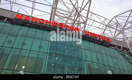 Manchester United Football Ground in Old Trafford - MANCHESTER / ENGLAND - JANUARY 1, 2019