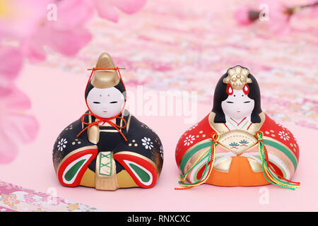 Traditional Japanese dolls used for a festival for girls Stock Photo