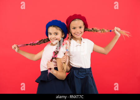 Loving Their New Style Small Children With Long Hair Plaits