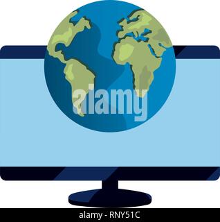 world computer copyright protection of intellectual vector illustration Stock Vector