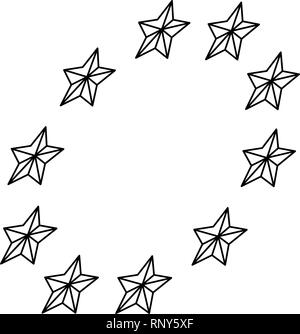 stars shaped circle white background vector illustration Stock Vector ...