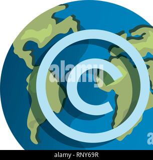 world copyright protection of intellectual vector illustration Stock Vector