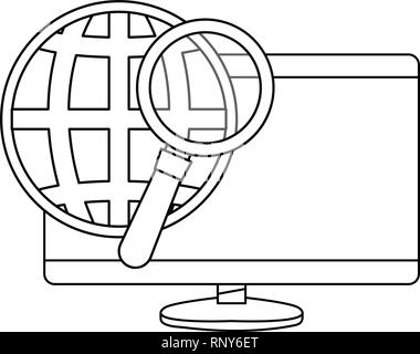 world computer analysis copyright protection of intellectual vector illustration Stock Vector