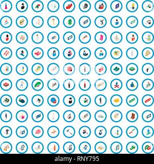 100 avatar icons set, isometric 3d style Stock Vector