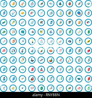 100 b2b icons set, isometric 3d style Stock Vector