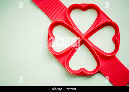 Heart shape hollow cake cutter plastic mold and stainless steel heart-shaped gift biscuits cutting mold for cookies pastry dessert baking decorating Stock Photo