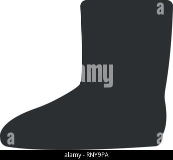 Winter boots flat square icon. Felt boots icon in simple style on a white background vector illustration Stock Vector