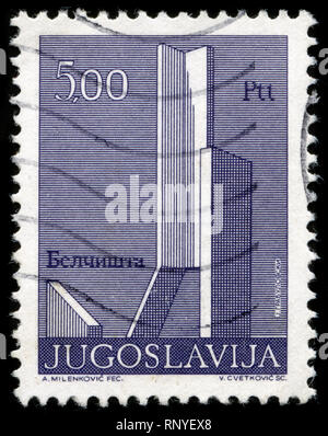Postage stamp from the former state of Yugoslavia in the Revolution Monuments series issued in 1974 Stock Photo