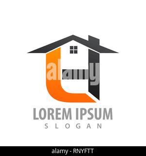 Real estate Initial letter LH home logo concept design. Symbol graphic template element Stock Vector