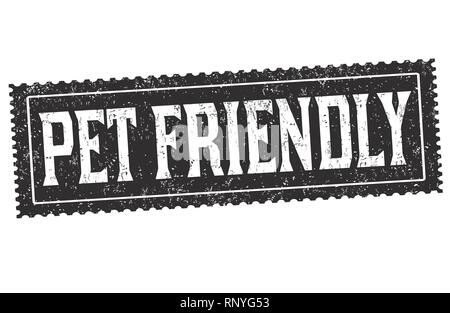 Pet friendly sign or stamp on white background, vector illustration Stock Vector