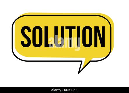 Solution speech bubble on white background, vector illustration Stock Vector