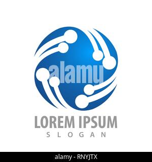 circular molecule sphere logo concept design. Symbol graphic template element Stock Vector