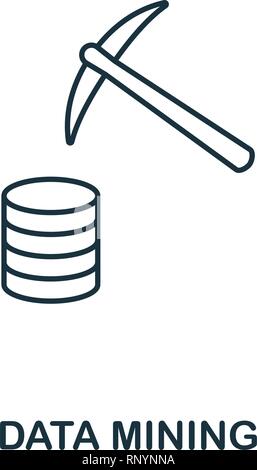 Data Mining outline icon. Thin line style from big data icons collection. Pixel perfect simple element data mining icon for web design, apps, software Stock Vector
