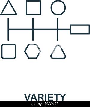 Variety outline icon. Thin line style from big data icons collection. Pixel perfect simple element variety icon for web design, apps, software, print Stock Vector