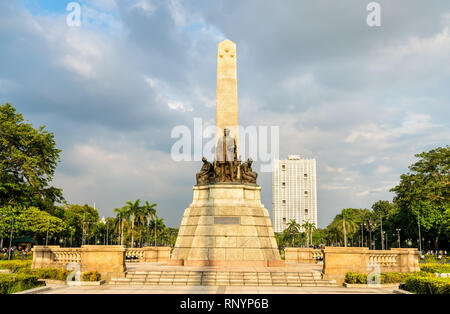 The Rizal Monument in Rizal Park - Manila, Philippines Stock Photo