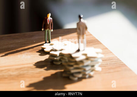 People and puzzles, teamwork Stock Photo