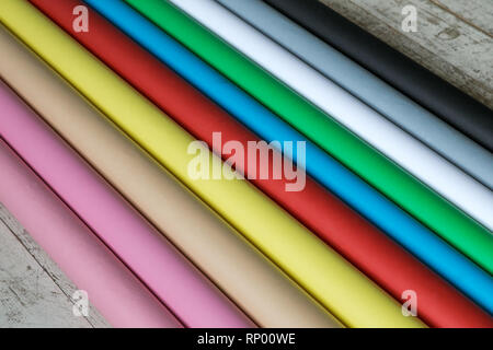 Colorful paper backgrounds for a photo studio. New paper backgrounds. Stock Photo