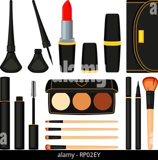 18 colorful cartoon make up element Stock Vector