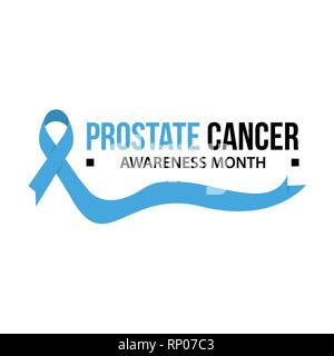 Awareness month ribbon cancer. Prostate cancer awareness vector illustration Stock Vector