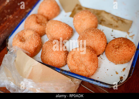 Freshly baked buns with sesame Stock Photo