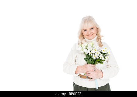 Elderly Woman Bouquet Flowers Gifts Grandma Stock Photo 1306963030