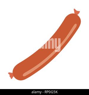 Sausage meat semi-finished product, simple color image Stock Vector