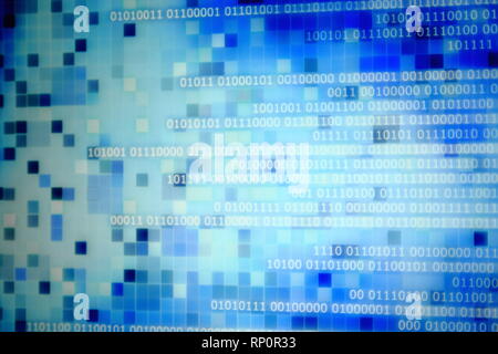blue binary code computer information bits Stock Photo