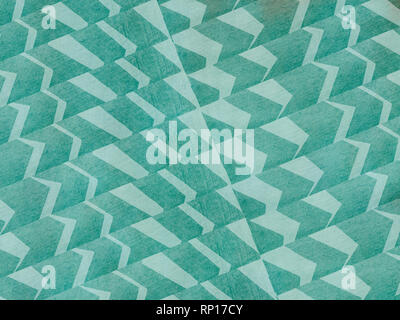Zig zag design - turquoise and white design element - triangle geometric pattern Stock Photo