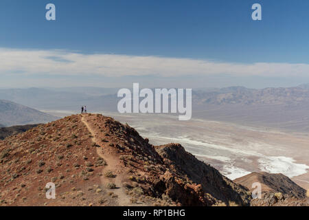 Early morning view from Dantes's View looking approx south past a couple of people, Death Valley National Park, California, United States. Stock Photo