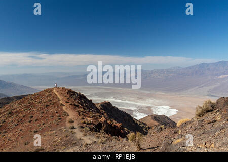 Early morning view from Dantes's View looking approx south past a couple of people, Death Valley National Park, California, United States. Stock Photo
