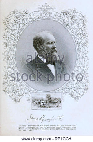 James Abram Garfield, 1831 – 1881, was the 20th president of the United States, serving from March 4, 1881 until his death by assassination six and a half months later. Stock Photo