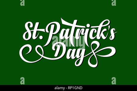 St. Patricks day calligraphic text Stock Vector