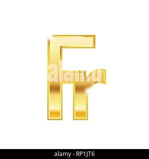 Golden franc symbol isolated web vector icon Stock Vector