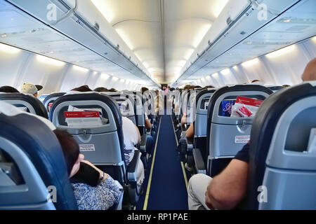 Moscow, Russia - May 29. 2018. In plane Boeing 737 the airline Rossiya Stock Photo