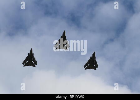 RAF Tornado flypast over Duxford IWM in Cambridgeshire, England Stock Photo