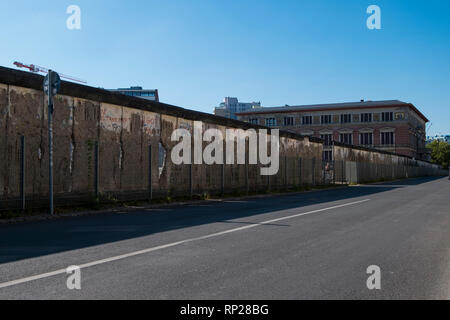 A section of the Berlin Wall, still standing in Berlin, Germany. Stock Photo