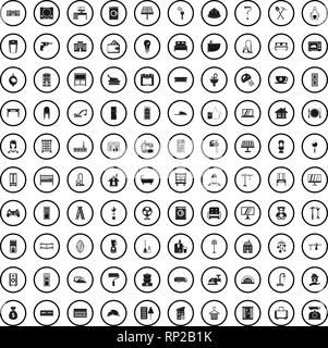 100 comfortable house icons set in simple style  Stock Vector