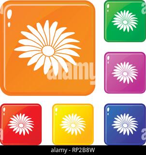 Gerber flower icons set 9 vector Stock Vector Image & Art - Alamy