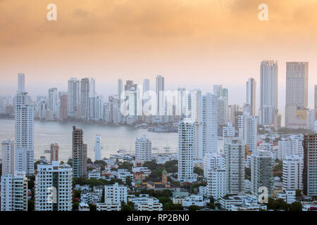 Colombia, Caribbean coast, The central business districts of Manga and Bocagrande in downtown Cartagena Stock Photo