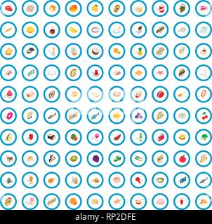 100 bakehouse icons set, isometric 3d style Stock Vector