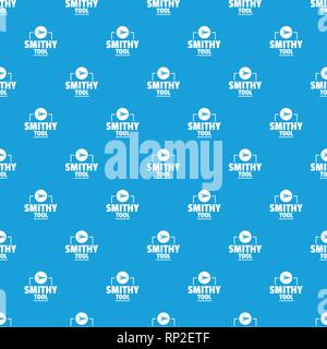 Smithy tool pattern vector seamless blue Stock Vector