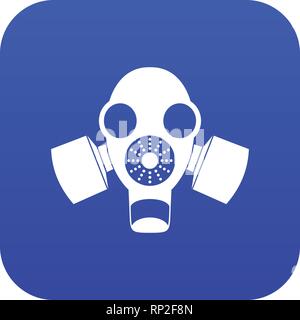 Black gas mask icon digital blue Stock Vector