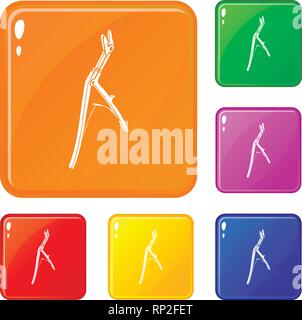 Surgical pincers icons set vector color Stock Vector