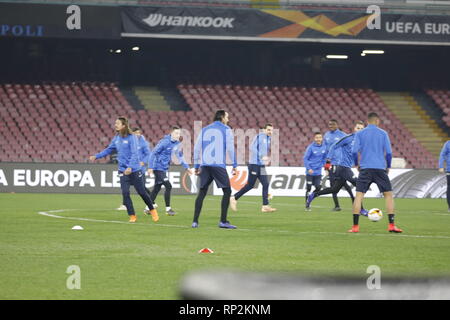 Naples, Italy 20th Feb, 2019. Training of the Zurich football team before tomorrow's match against Napoli in leaghue europe.football, europe league, callajon, maradona, ancelotti Credit: Fabio Sasso/ZUMA Wire/Alamy Live News Stock Photo